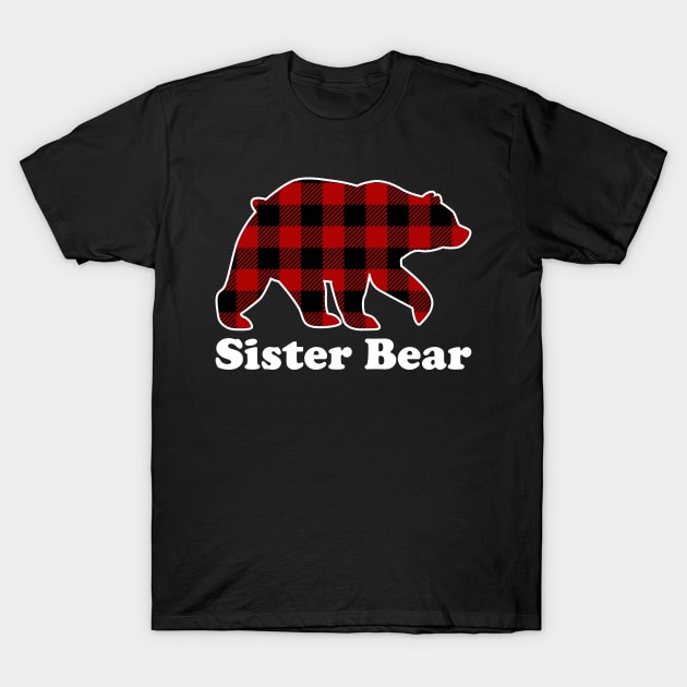 Sister Bear Red Plaid Christmas Pajama Family T-Shirt by DragonTees